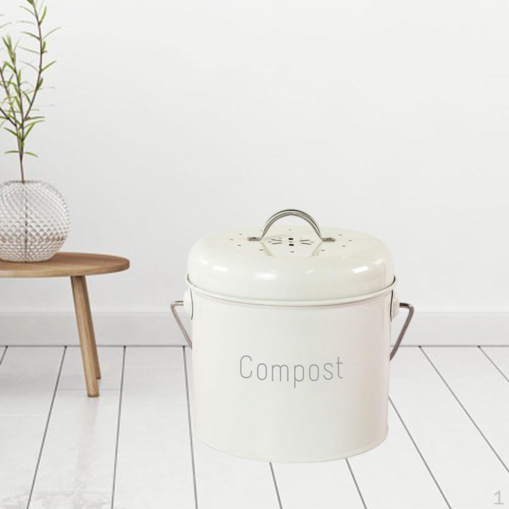Bucket with Lid Kitchen Tar Carrying Handle Rustproof Easy To Clean
