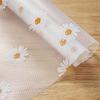 1 Roll Daisy Shelf Liner Kitchen Cabinet EVA Waterproof Refrigerator Mat Drawer Mat Oil and Dustproof Non-Adhesive Drawer Liner