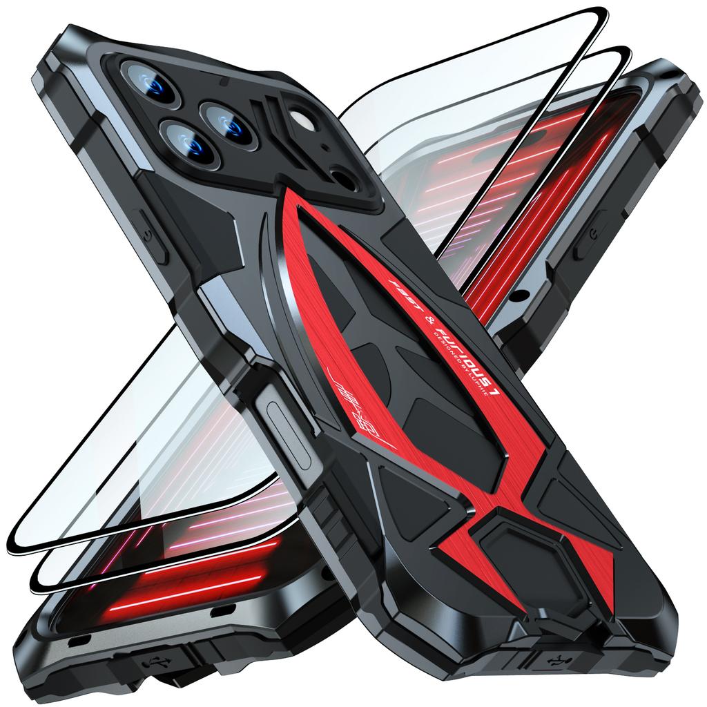 Military Grade Heavy Armor Metal Phone Case for For Iphone 17 16 15 14 13 Pro 16E 17E Max Luxury Shockproof Back Cover Bumper