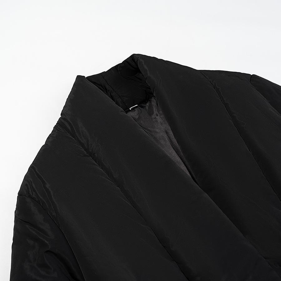 European and American style, new women's clothing, versatile, fashionable, solid color lace-up loose warm cotton clothes