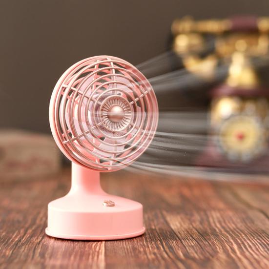 Mini Desk Fan USB Rechargeable Single Speed Personal Table Fan Adjustable 90 Degree Head Tilt Quiet Fan for Bedside Desktop