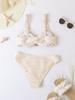 Solid Wide Strap Ruched Fabric Sexy Two Piece Bikini Set Comfortable Elegant Swimwear