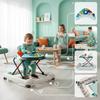 Interactive Walker for Child Rocking Cradle with Steering Wheel Blue-Gray