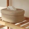 New Rectangle Woven Desktop Tissue Box Cotton Rope Portable Pumping Paper Box Home Decor Storage Bag Tissue Bag