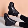 Slope heel women's boots autumn and winter new European and American wind oblique zipper waterproof platform thick-soled muffin and round head short