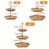 Flower-Shaped Cake Display Stand Bamboo Large Capacity Snack Storage Plate Eco-friendly 2/3Layer Dried Fruit Basket Holiday
