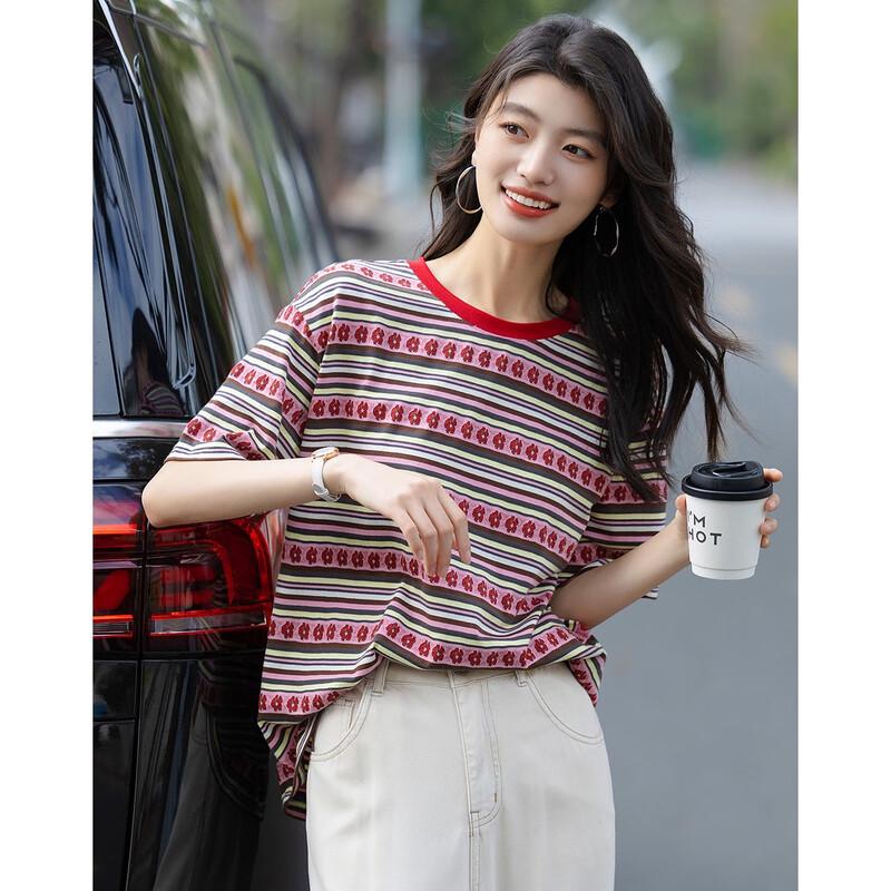 Women s Retro Jacquard Knit T-Shirt M