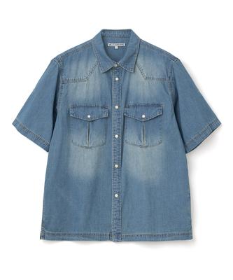 MILLO ARCHIVE Ribbed Western Denim Shirt [Mid Blue]