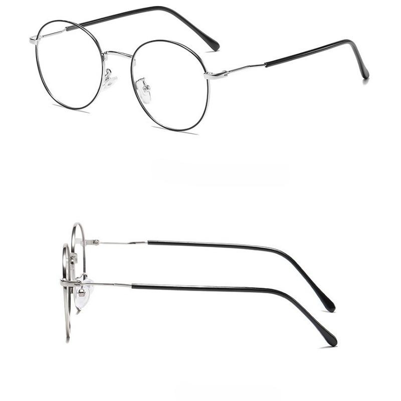Korean Anti Radiation Eyeglasses Classical Metal Eyewear Round Fashion Retro Eyeglass for Men and Women Eyeglass Protection
