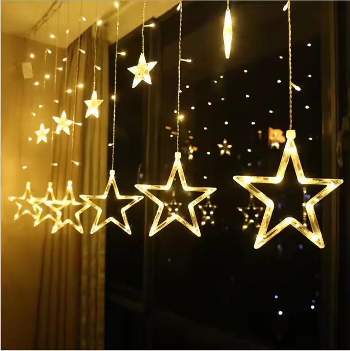 

Colorful LED Star String Lights: Festival Neon Star Curtains for Room Decoration and Hanging Ornaments. 220V Plug-in Model