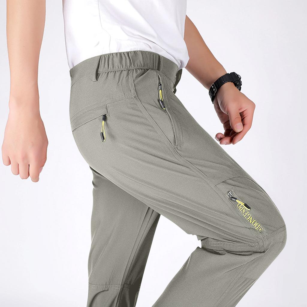 Men's Quick Dry Cargo Pants - Multi-Pocket Straight Leg Outdoor Pants for Summer