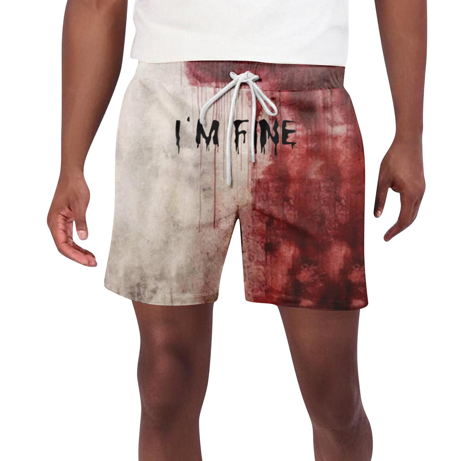 

Мужские шорты с принтом на тему Хэллоуина и ужасов, мужские повседневные спортивные пляжные шорты на шнурке L