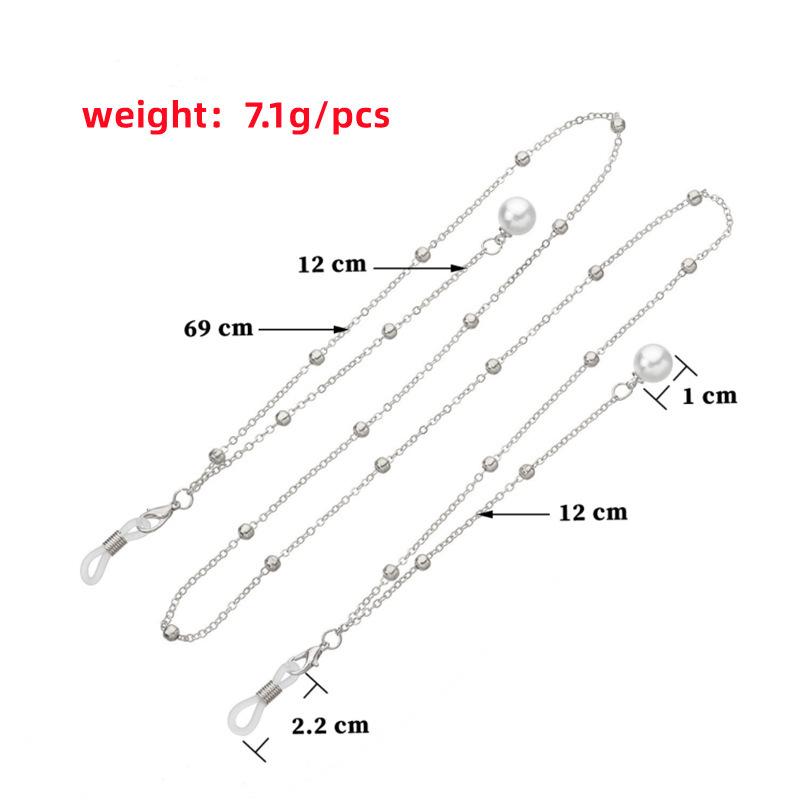Fashion Charm Multifunctional Pendant Fixed Accessories, Metal Bead Chain Pearl Tassel Glasses Chain