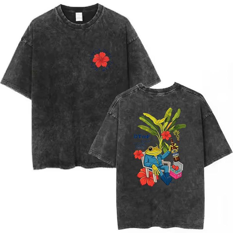 Soft Rapper Bad Bunny Vintage Washed Cotton T Shirts Debi Tirar Mas Fotos DTMF T-shirts  Clothing Fashion T-shirt Couples