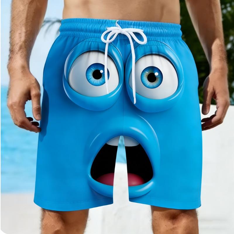 Men's Summer Shorts 3D Big Eyes Printed Clothes Fashion Hawaiian Shorts Male Swim Shorts Men Loose Shorts
