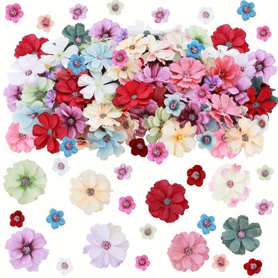 50 Stück gemischte künstliche Blumenköpfe für Valentinstag Partyzubehör Hochzeit Dekoration Heimdeko Kunstblumen-Ornament