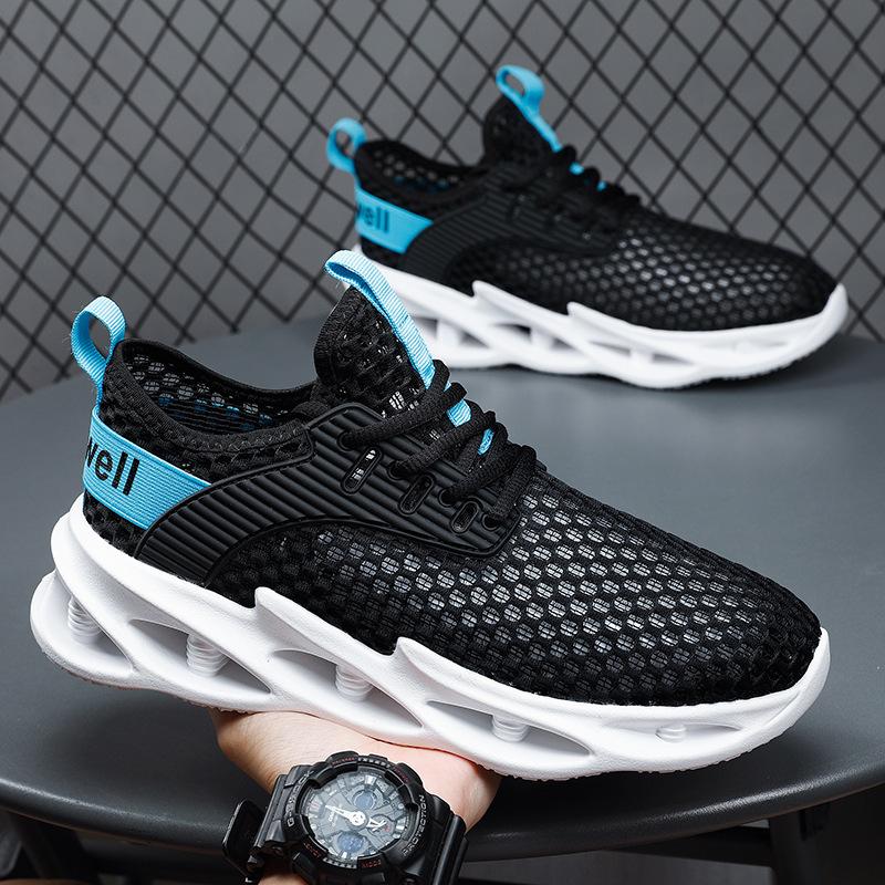 

Мужские летние туфли с полой сеткой, дышащие, дезодорирующие, тонкие сетчатые туфли, мужские повседневные спортивные легкие амортизирующие кроссовки для бега 44 чёрный