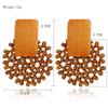 Vintage ethnische Holz handgefertigte Perlen geometrische runde quadratische Tropfen Ohrringe für Frauen Boho Stil Zubehör
