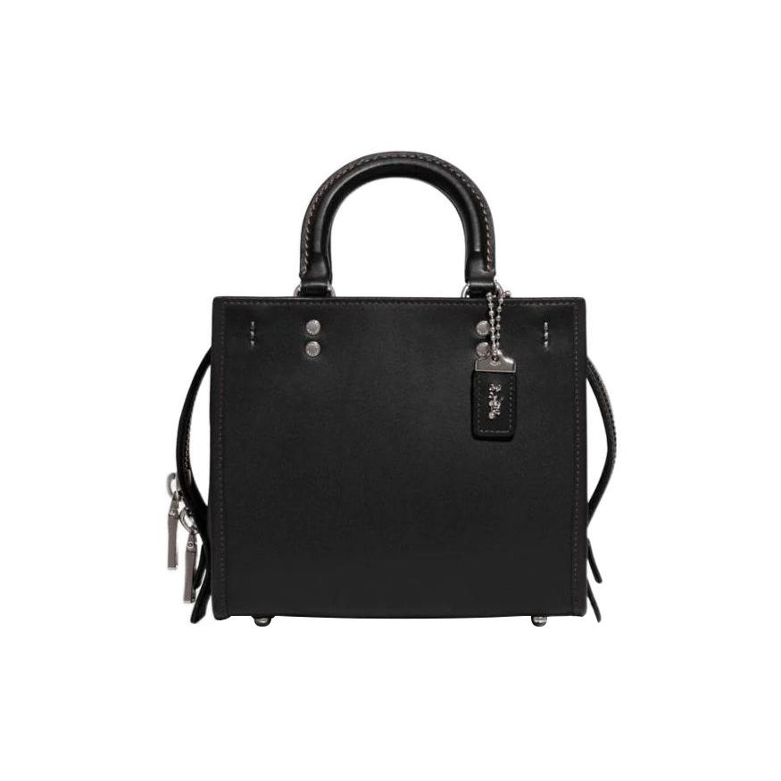 

Coach Rogue 20 Solid Color Zipper Closure Leather Shoulder Crossbody Tote Bag Small Women Bags Black CH364-LHBLK Basic Set (Bag+Dust Bag)
