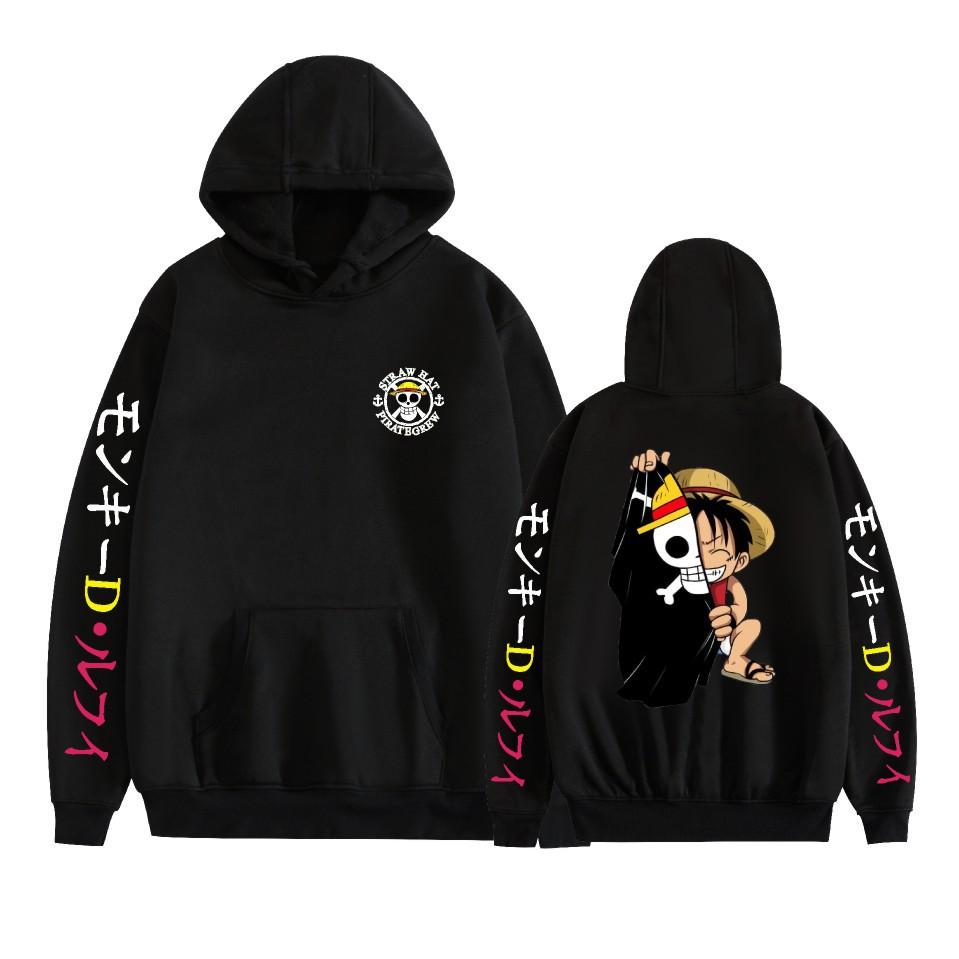 

ONE PIECE Hoodies Graphic Printed Sweatshirts Casual Long Sleeve Tops for Men Women XS