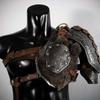 Mittelalterliches Wikinger Leder Barbaren Set Schulterstücke Larp Schultergurt