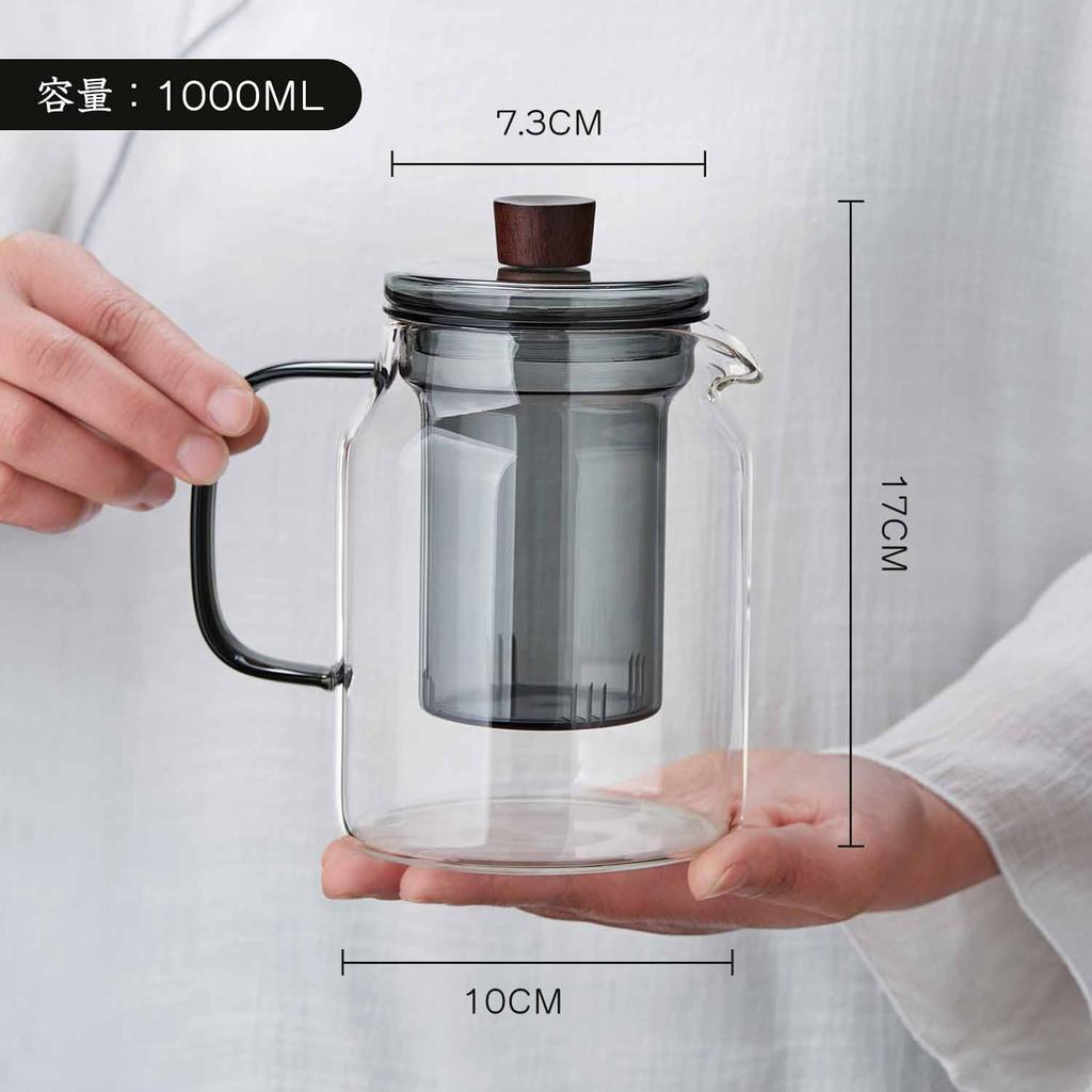 Pokaro Tea Heat-Resistant Glass Teapot, 1000ml Full Capacity, Stovetop-Safe, Microwave-Safe, 170°C160°F, Suitable for Jujube Tea, Chinese Tea,