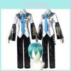 Hatsune Miku Vocaloid Clássico Pu Cosplay Camisa Masculina Gravata Calças Peruca Conjunto Para Festas Natal