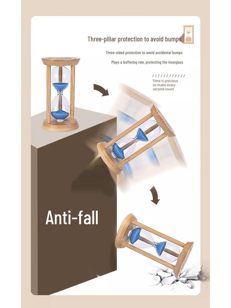 Bamboo & Wood Durable Hourglass Timer - Creative Design for High-End Decor