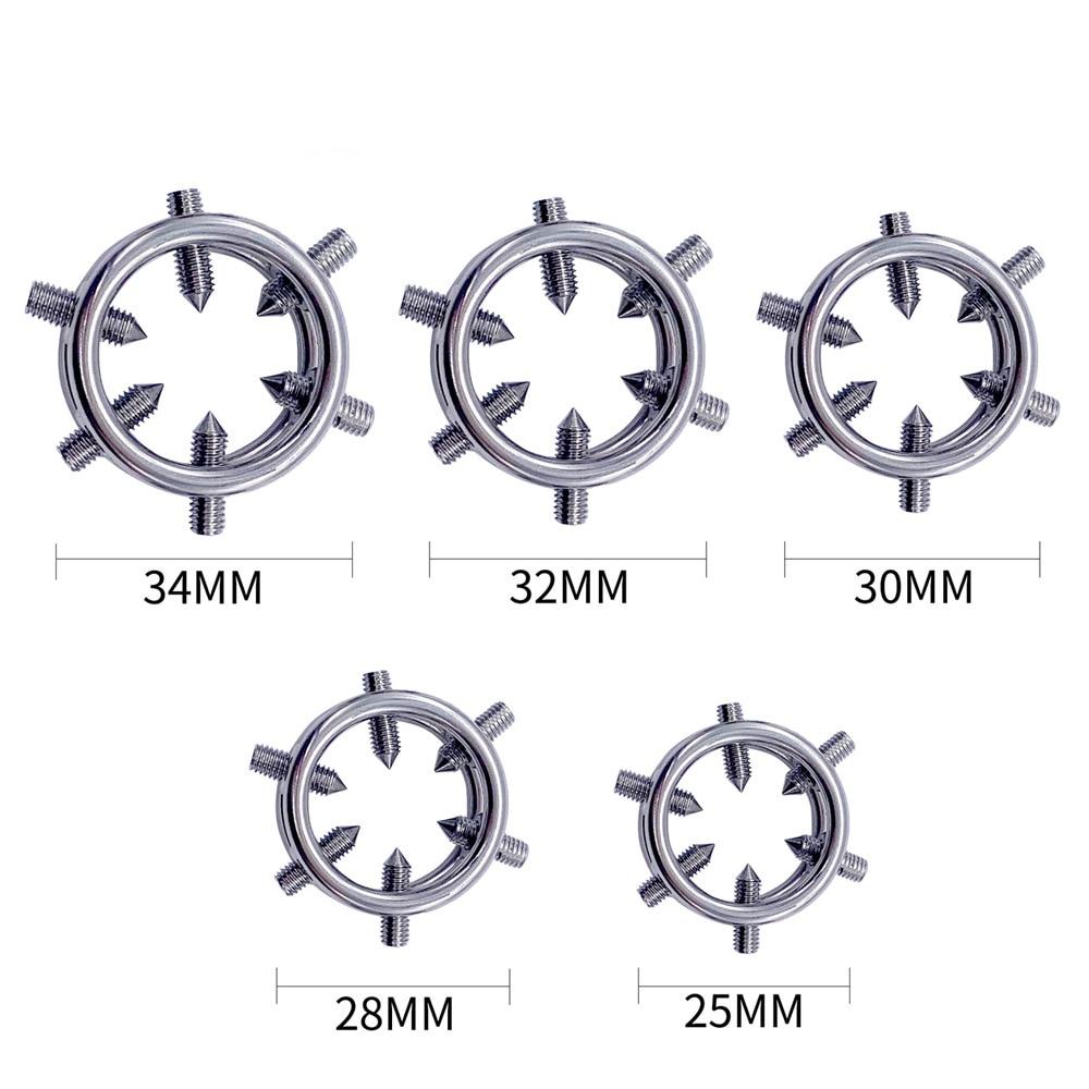 Nerezový pojistný kroužek se šroubem Nastavitelný pánský zámek cudnosti erekční kroužky klec na penis Slave Femdom BDSM