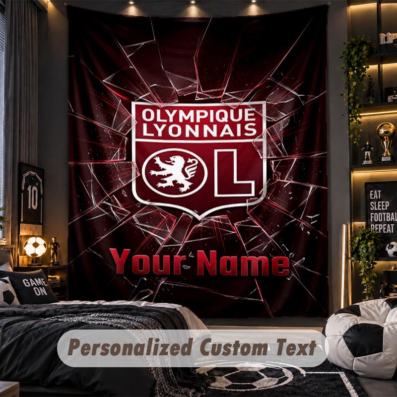 TapestryLyon FC Custom Name Text Personalized Wall Hanging Tapestry Home Wall Decor