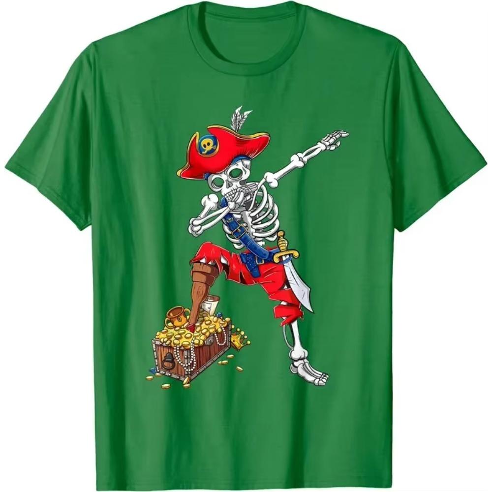 Dabbing Pirate Skeleton Dab Kids Halloween Costume Gift T-Shirt