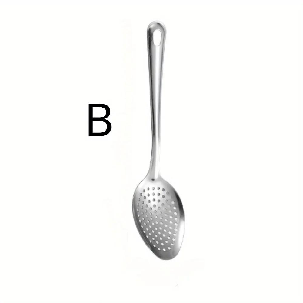 

1PC Stainless Steel Perforated Spoon Strainer Skimmer Kitchen Colander Food Scoop Filter Spoon