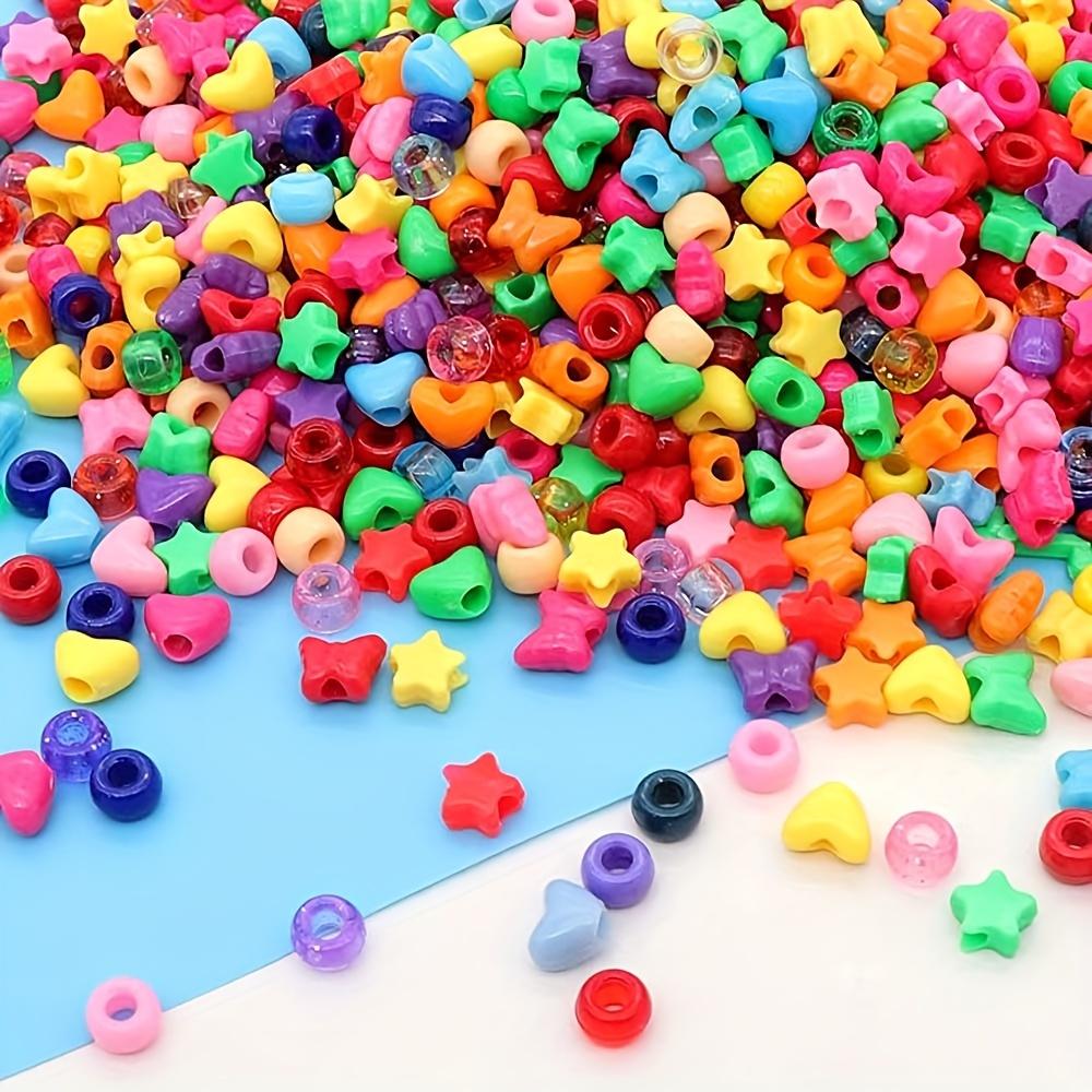 20/40/60g Vícebarevné plastové korálky Malé řemeslné perforované korálky Hvězdné srdce Květinové korálky na náramky Korálky na pletení vlasů Výroba šperků z korálků