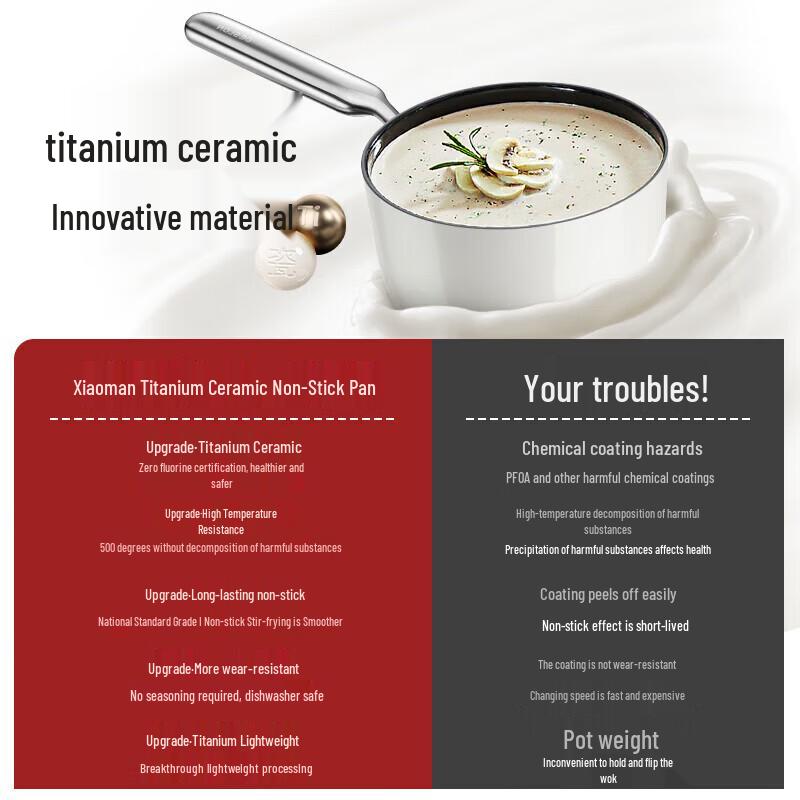 DESLON Xiaoman Series Titanium Ceramic Non-stick Saucepan
