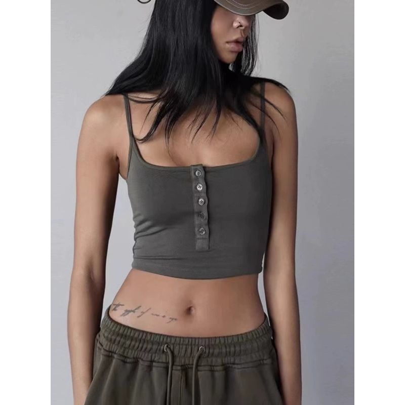 Badblood American Sexy Vest Female 2024 New Arrival Niche Style All-Matching Slim Fit Slimming and Short Sling Tops Tide