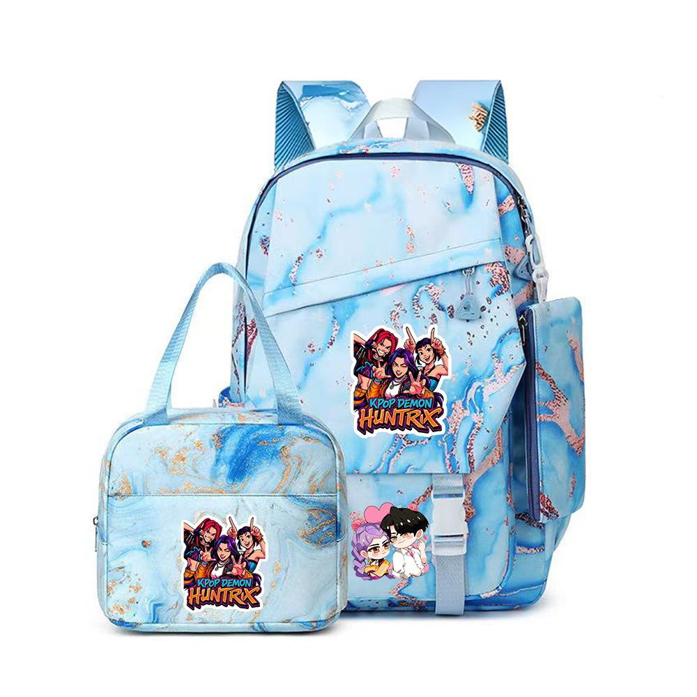 Witch Hunters Backpack Elementary And Secondary School School Bag Three-Piece Set Backpack Lunch Bag Pencil Case Three piece set