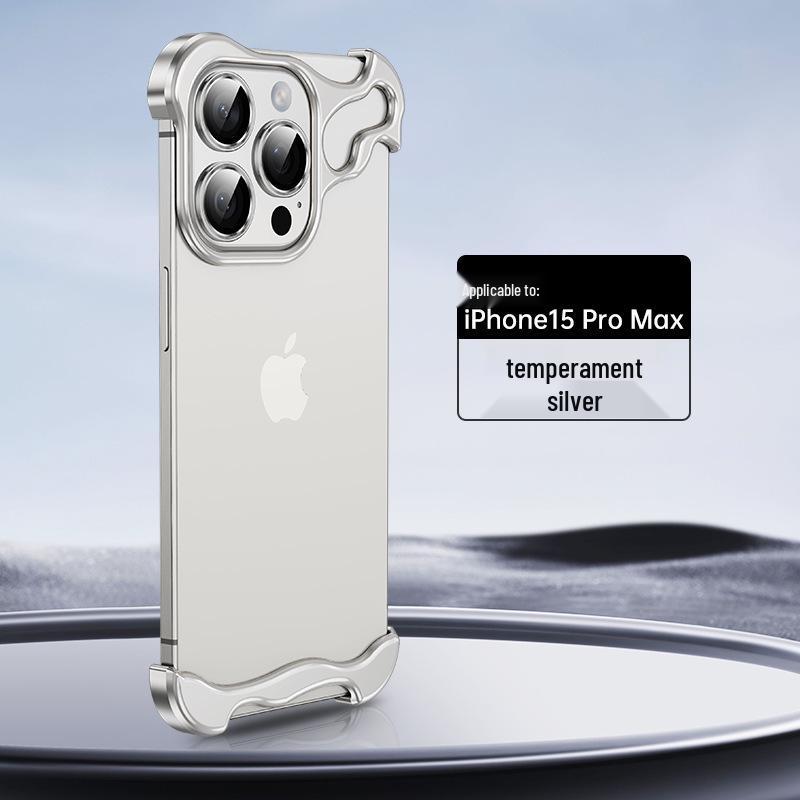 iPhone 16 Pro Max Metal Frame Case with 15 Lens Film, No Back Panel