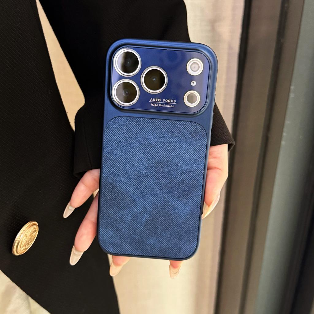 Large Window Lens Denim Jeans Phone Case For For Iphone 17 16 1 14 13 Pro Max Camera Protection Shockproof Matte Hard Cover