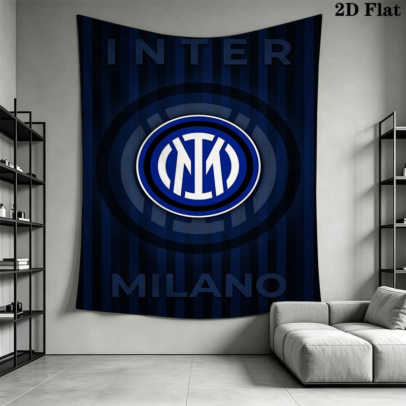 Inter Milan Logo Wallpaper Threepiece Set 1 Duvet Cover 2 Pillowcase Without Core Soft And Comfortable Bedding Set Christmas Birthday Gift