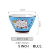 Japanese Ceramic High Bowl Multi-Sized Colorful Lucky Cat Soup Bowl Salad Bowl Underglaze Children Kitchen Household Tableware