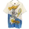 LOONEY TUNES 90s Old Bugs Bunny print Short sleeve T-shirt white tennis Men's Used