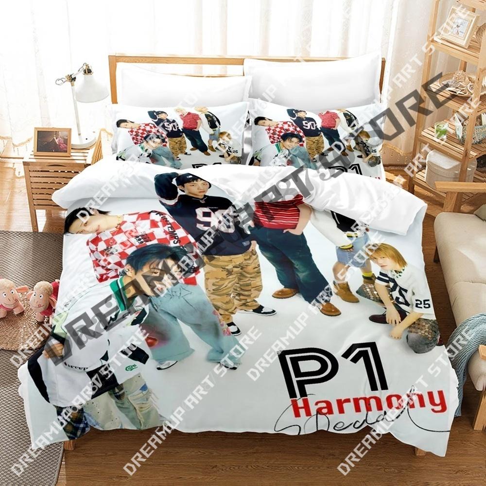 3D Print Kpop P1Harmony Bedding Set Twin Queen King Full Size Duvet Cover Pillowcase Bed boys girls Adult Home Textiles