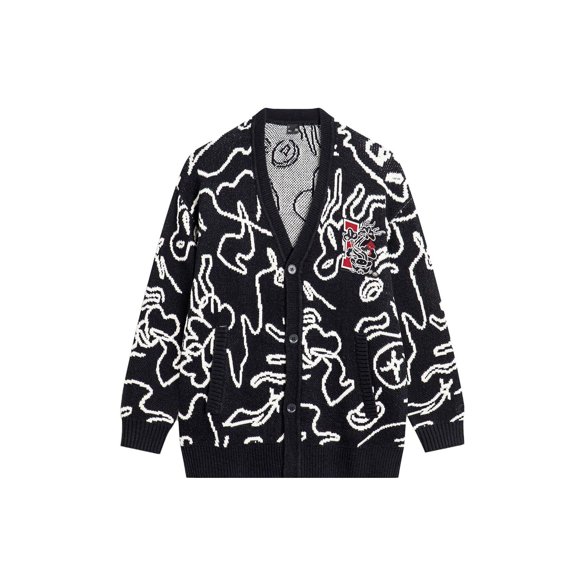 Li-Ning Sports Fashion Loose Cardigan Knit Sweater Unisex AMBU245-2 S