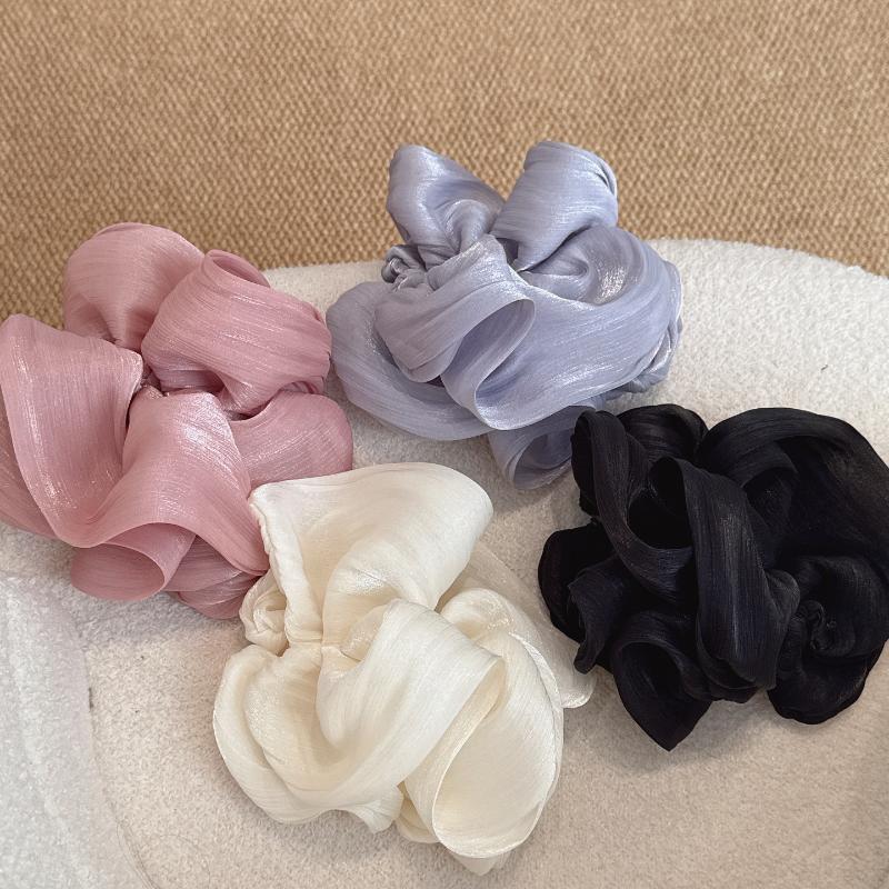 Soft Pleated Chiffon Flower Banana Hair Clips Anti Slip Holder Elegant Hair Clamp Women Daily Wedding Party Hair Accessories