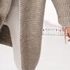 Solid Color Long Sleeve Women Cardigan Autumn Winter Two Buttons Hooded Sweater Coat Outerwear