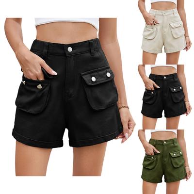 Damen Modische Sexy Einfarbig Elastischer Bund Arbeitskleidung Lässige Shorts