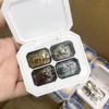 2025 Gel Nail Art: 4 Colors - Gradient Blush, Black, White, Red with Fine Glitter & Iridescent Platinum. High Saturation Painting Gel.