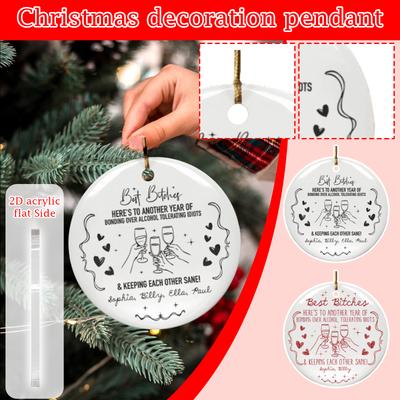 2D Christmas Decoration Pendant Christmas Tree Tag Theme Party Crafts Ornament
