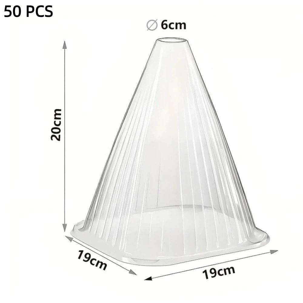 50pcs Insulated Plant Protection Cover Transparent Plant Bell Covers Protecting Plants