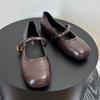 Designer Frühling Quadratische Spitze Damen Ballerinas Komfort Weiche Sohle Leder Einzelne Schuhe Damen Elegant Kleid Oma Schuhe